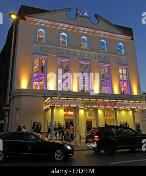 The Old Vic Theatre at dusk,Waterloo Rd,Borough of Lambeth,Greater London,England UK Stock Photo