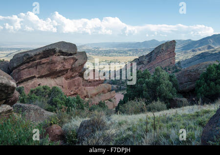 Red Rocks in the late afternoon in early fall Stock Photo