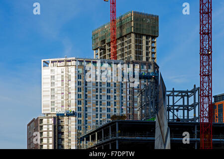 One Greengate apartments under construction, Greengate, Salford, Manchester, England, UK Stock Photo