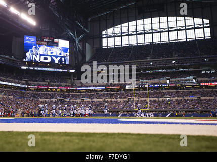 Indianapolis, Indiana, USA. 29th Nov, 2015. A general view during NFL football game action between the Tampa Bay Buccaneers and the Indianapolis Colts at Lucas Oil Stadium in Indianapolis, Indiana. Indianapolis defeated Tampa Bay 25-12. John Mersits/CSM/Alamy Live News Stock Photo