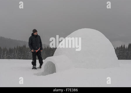 igloo building in the high mountain Stock Photo