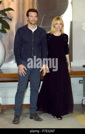 'Burnt' photocall at Hotel De Russie in Rome  Featuring: Bradley Cooper, Sienna Miller Where: Rome, Italy When: 28 Oct 2015 Stock Photo
