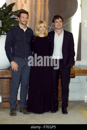 'Burnt' photocall at Hotel De Russie in Rome  Featuring: Bradley Cooper, Sienna Miller, Riccardo Scamarcio Where: Rome, Italy When: 28 Oct 2015 Stock Photo