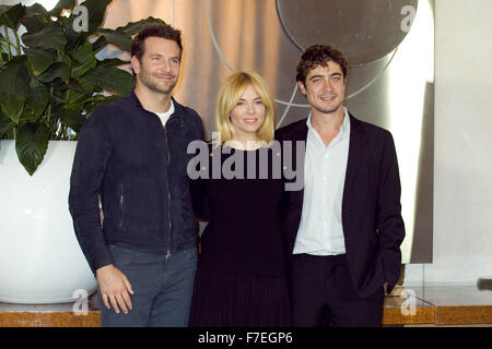 'Burnt' photocall at Hotel De Russie in Rome  Featuring: Bradley Cooper, Sienna Miller, Riccardo Scamarcio Where: Rome, Italy When: 28 Oct 2015 Stock Photo