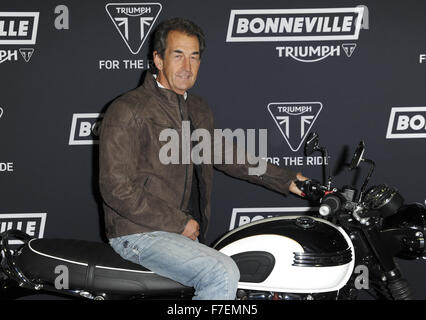 Triumph Bonneville launch party - Arrivals  Featuring: Guest Where: London, United Kingdom When: 28 Oct 2015 Stock Photo