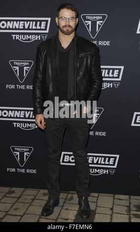 Triumph Bonneville launch party - Arrivals  Featuring: Guest Where: London, United Kingdom When: 28 Oct 2015 Stock Photo