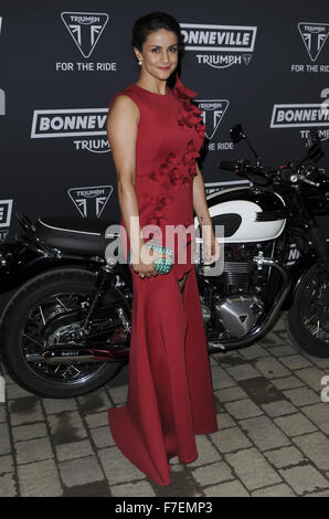 Triumph Bonneville launch party - Arrivals  Featuring: Gul Panag Where: London, United Kingdom When: 28 Oct 2015 Stock Photo