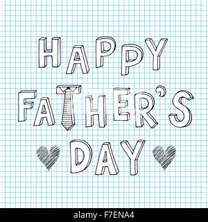 happy father day doodle sketch hand drawn illustration Stock Vector