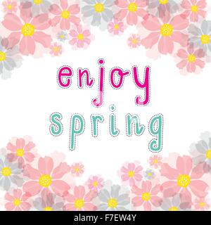 enjoy spring pink cherry blossom Stock Vector