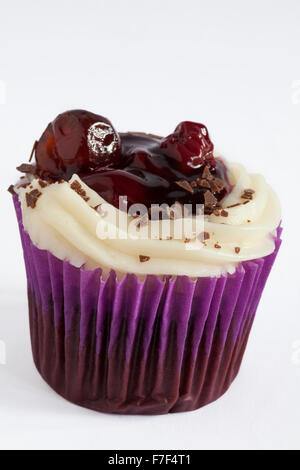 Black Forest cupcake isolated on white background Stock Photo