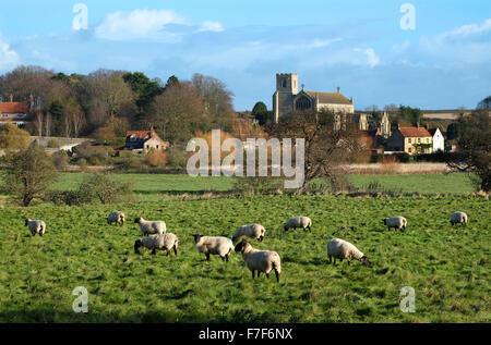 cley church and village, north norfolk, england Stock Photo