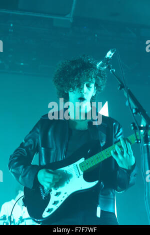 Matthew Healy and The 1975 play to a full house at The Oasis Concert venue in Swindon. Stock Photo