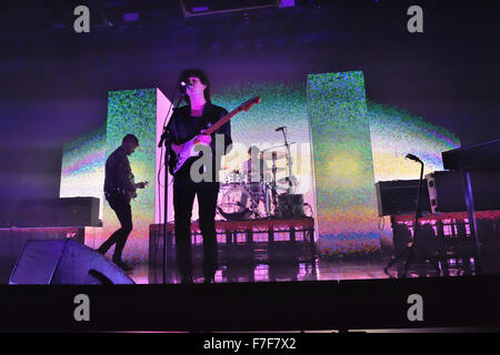 Matthew Healy and The 1975 play to a full house at The Oasis Concert venue in Swindon. Stock Photo