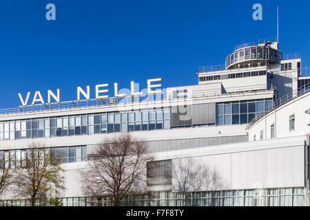 Former Van Nelle Factory on the Schie river, is considered a prime example of the International Style. Stock Photo