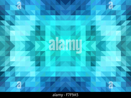 abstract geometric blue triangle pattern, seamless vector background Stock Photo