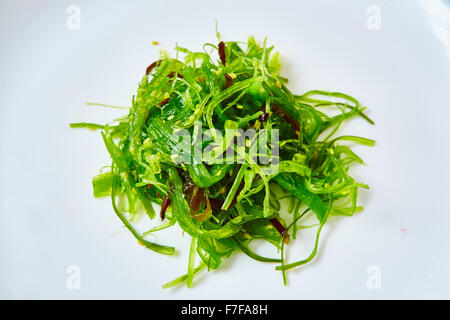 Hiyashi Wakame on shell-shaped dish Stock Photo