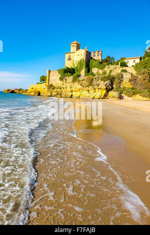 Castle on the beach near Altafulla. Spain. Stock Photo