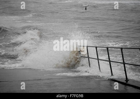 Crosby Beach, Liverpool, UK. 30th November, 2015. Storm Clodagh hits Crosby Beach Merseyside bringing strong winds and heavy rain Credit:  ALAN EDWARDS/Alamy Live News Stock Photo