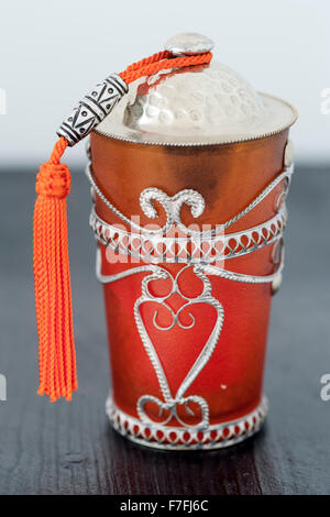 Decorative candle holder in a riad in Morocco. Stock Photo