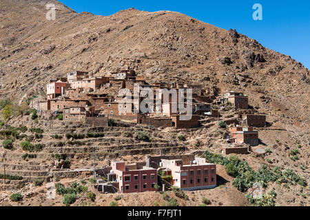 Matate commune near the village of Imlil in the Atlas mountains in Morocco. Stock Photo