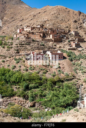 Matate commune near the village of Imlil in the Atlas mountains in Morocco. Stock Photo