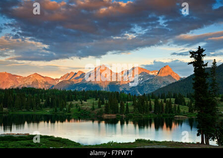 Needle Mountains and Molas Lake, San Juan National Forest, Colorado USA Stock Photo
