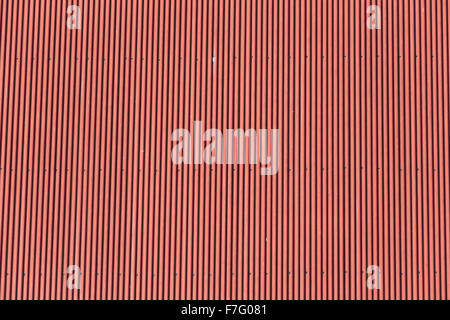 Red corrugated metal as a background Stock Photo