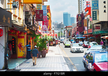 A street scene in Chinatown, Kuala Lumpur, Malaysia. Typical scene ...