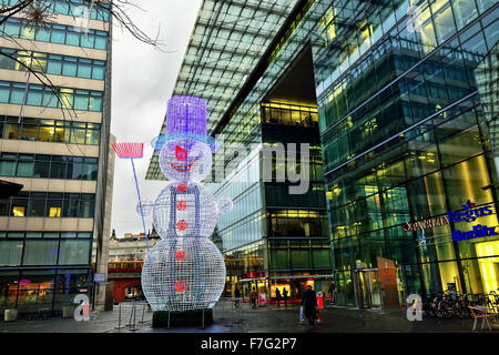 BERLIN, GERMANY-DECEMBER 22, 2014: Christmas decorations in center of Berlin in evening Stock Photo