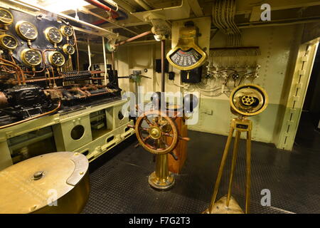 The engine room of the Queen Mary Liner, Stock Photo