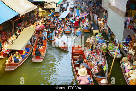 Bangkok Damnoen Saduak Floating Market, Bangkok, Thailand Stock Photo