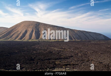 Recent volcanic landscape in the Timanfaya National Park / Parque Nacional de Timanfaya, central Lanzarote. Stock Photo