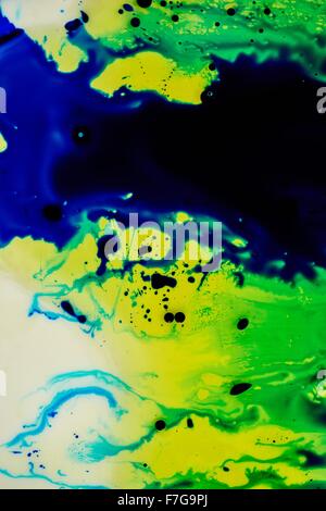 A studio photo of food coloring in oil Stock Photo