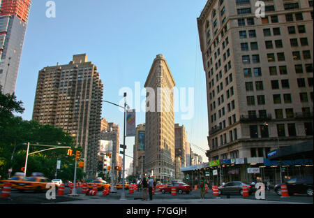 NEW YORK CITY - JUNE 22: The Flatiron Building August 22, 2008 in New York, NY. Considered a landmark skyscraper and completed i Stock Photo