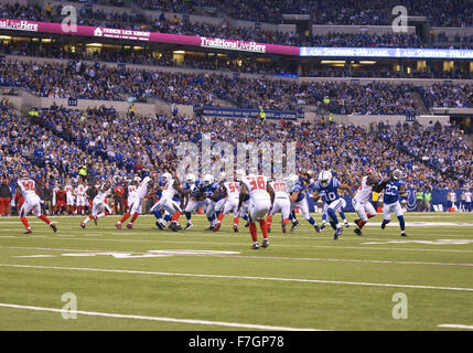 Indianapolis, Indiana, USA. 29th Nov, 2015. A general view during NFL football game action between the Tampa Bay Buccaneers and the Indianapolis Colts at Lucas Oil Stadium in Indianapolis, Indiana. Indianapolis defeated Tampa Bay 25-12. John Mersits/CSM/Alamy Live News Stock Photo