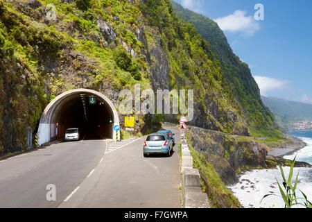 Tunnel near Ponta Delgada, Madeira Island, Portugal Stock Photo