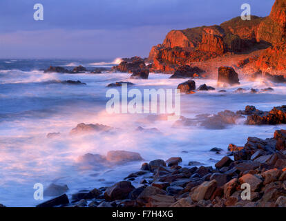 Stormy sunset at Hovs Haller on West Coast of Sweden Stock Photo