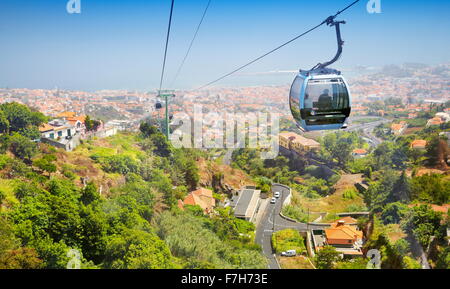 Cable car to Monte, Funchal, Madeira Island, Portugal Stock Photo