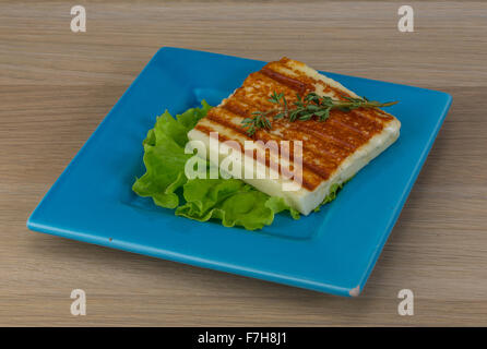 Deep Fried cheese with thyme and salad Stock Photo