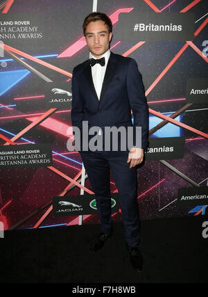 Celebrities attend 2015 Jaguar Land Rover British Academy Britannia Awards Presented by American Airlines at The Beverly Hilton Hotel in Beverly Hills.  Featuring: Ed Westwick Where: Los Angeles, California, United States When: 30 Oct 2015 Stock Photo