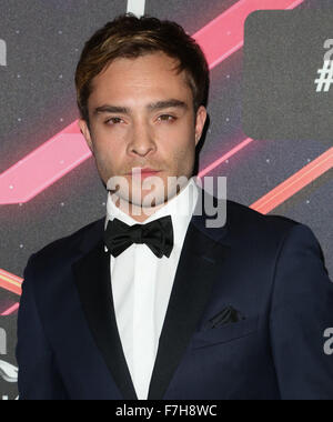 Celebrities attend 2015 Jaguar Land Rover British Academy Britannia Awards Presented by American Airlines at The Beverly Hilton Hotel in Beverly Hills.  Featuring: Ed Westwick Where: Los Angeles, California, United States When: 30 Oct 2015 Stock Photo