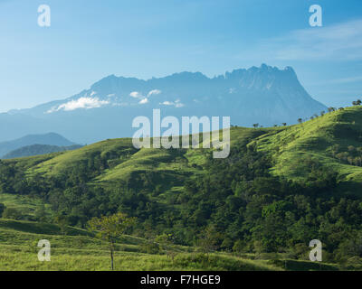 Sunrise Mount Kinabalu from view point Kota Belud,Sabah Stock Photo