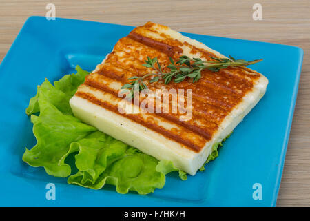 Deep Fried cheese with thyme and salad Stock Photo