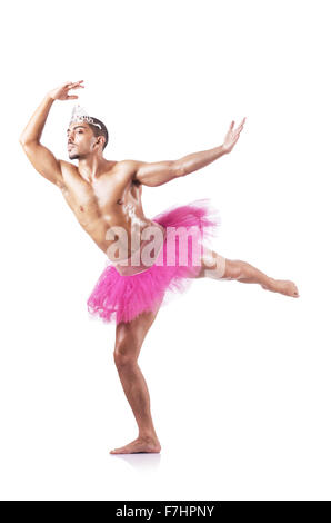 Muscular ballet performer in funny concept Stock Photo