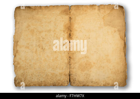 old   vintage sheet  isolated on white background Stock Photo