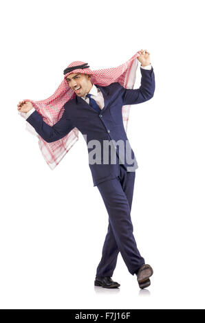 Arab man dancing from joy Stock Photo