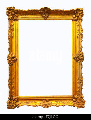 Luxury gilded frame. Isolated over white background with clipping path Stock Photo