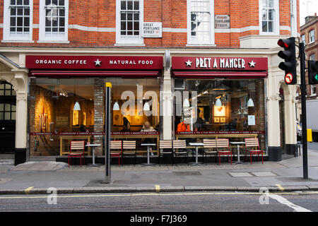 Pret A Manger fast food restaurant in Great Portland Street, London, England, UK Stock Photo