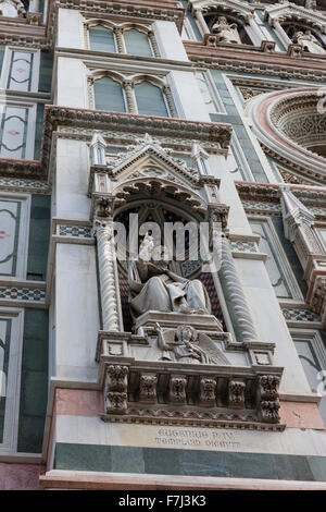 Marble fresco on the facade of Florence Cathedral Tuscany Italy Stock ...