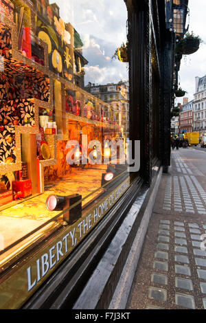 The window display of department store Liberty in Great Marlborough Street, London, England, UK